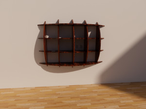 bookcase library shelf - two separate models Model 3D