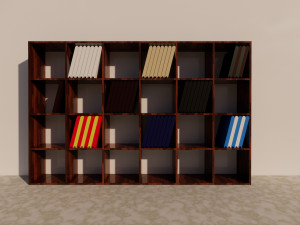 bookcase library shelf - two separate models Model 3D