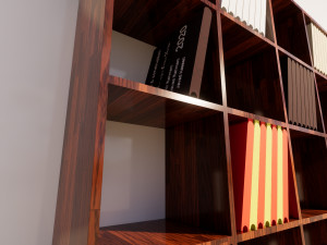bookcase library shelf - two separate models Model 3D