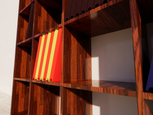 bookcase library shelf - two separate models Model 3D