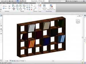 bookcase library shelf - two separate models Model 3D
