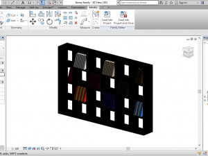 bookcase library shelf - two separate models Model 3D