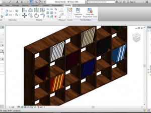bookcase library shelf - two separate models Model 3D