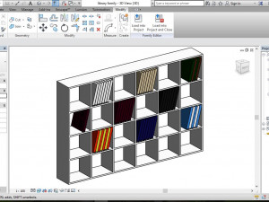 bookcase library shelf - two separate models Model 3D