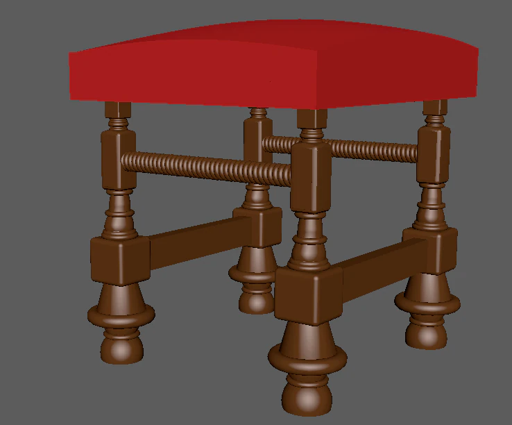 bench chair obj and fbx 3D Model .c4d .max .obj .3ds .fbx .stl .blend 