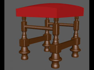 bench chair obj and fbx 3D Model