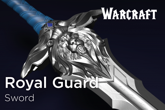 royal guard sword from warcraft movie 3D 模型 .c4d .max .obj .3ds .fbx .stl .blend