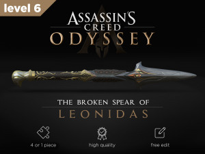 broken spear of leonidas level 6 3D-printmodel