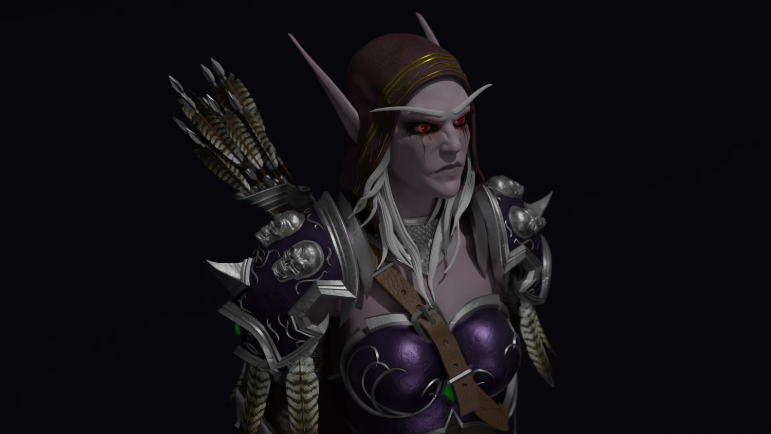 Sylvanas windrunner shadowlands statue 3D Print Model .c4d .max .obj .3ds .fbx .stl .blend 