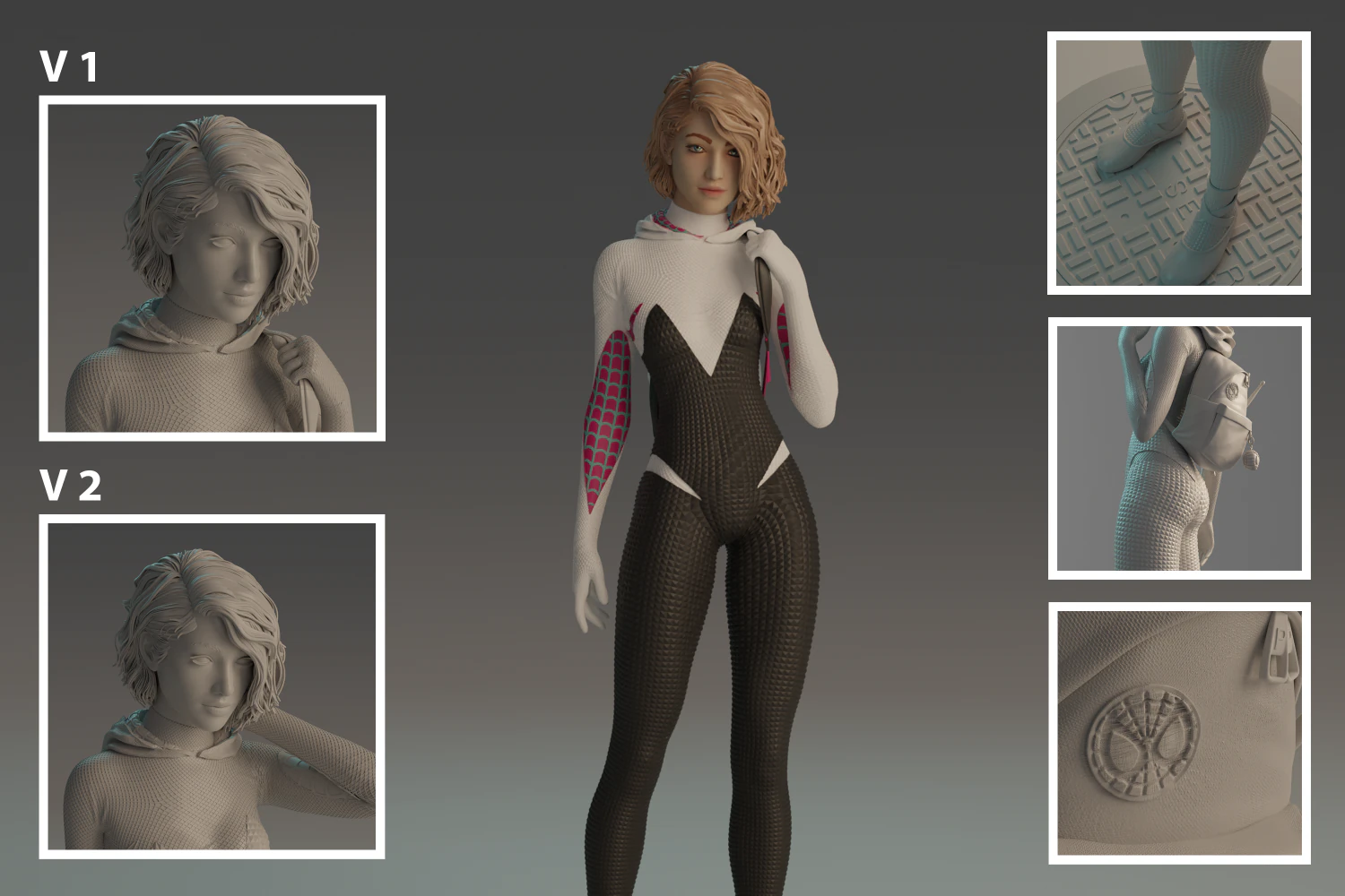Gwen Stacy statue 3D print model 3D Print Model .c4d .max .obj .3ds .fbx .stl .blend 