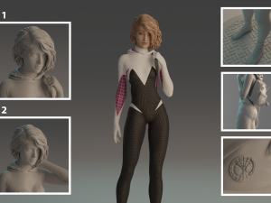 Gwen Stacy statue 3D print model 3D-printmodel