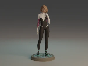 Gwen Stacy statue 3D print model 3D Print Model