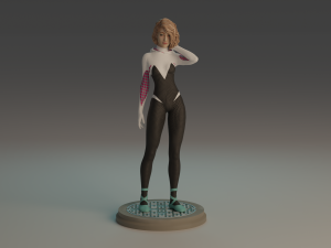 Gwen Stacy statue 3D print model Modello di stampa 3D