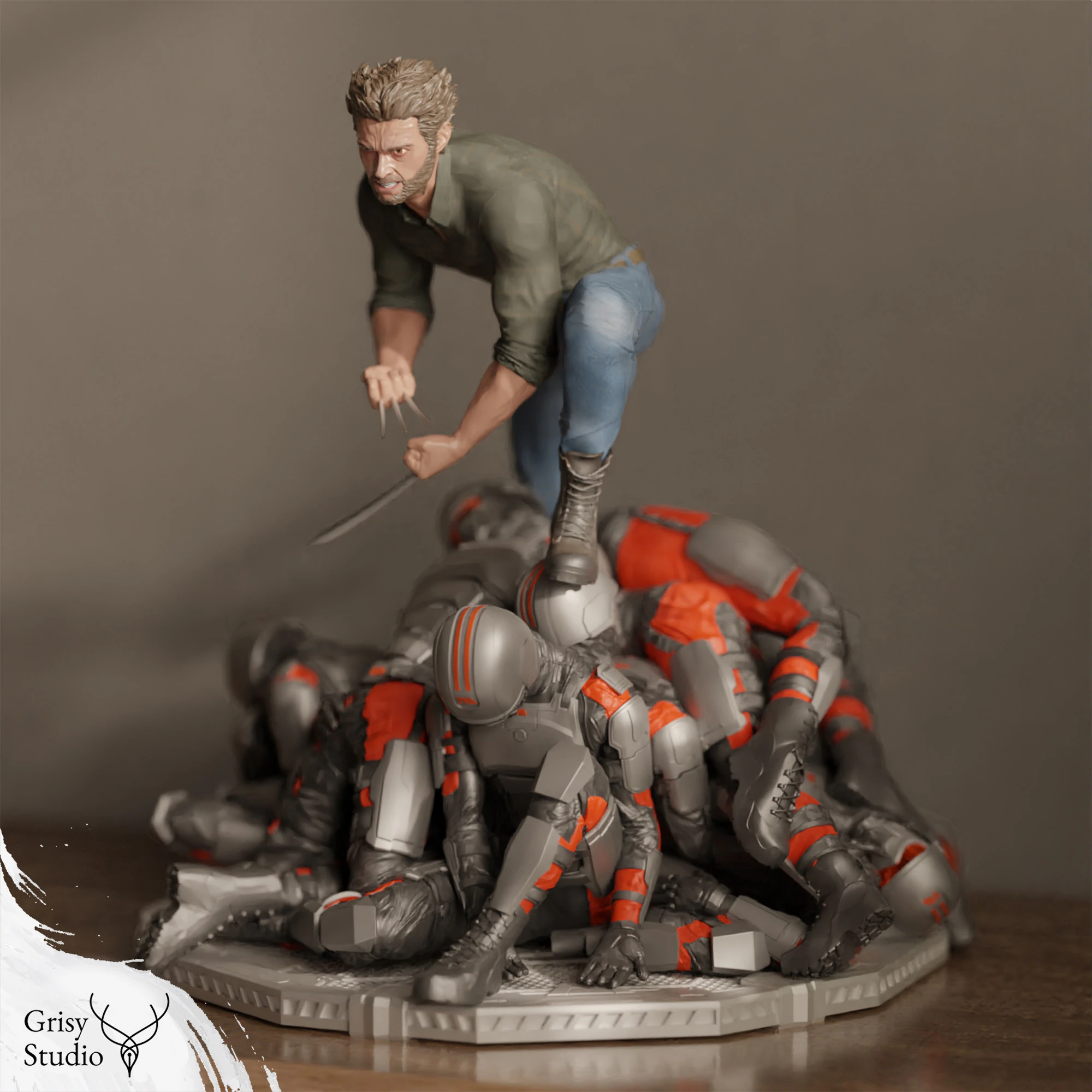 Wolverine - Logan 3D Print Model .c4d .max .obj .3ds .fbx .stl .blend