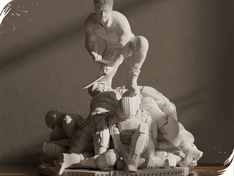Wolverine - Logan 3d print 3 model in 1 Modelo de impresión 3D