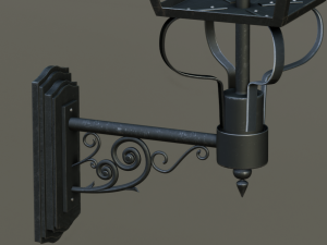 vintage wall street lamp 3D 模型