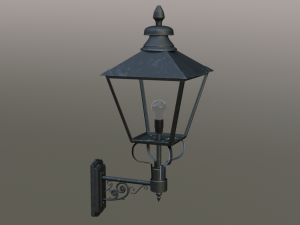 vintage wall street lamp 3D 模型