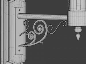 vintage wall street lamp 3D 模型