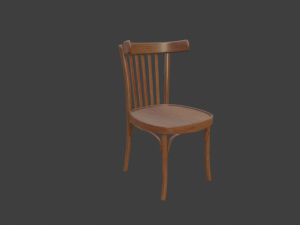 old wood chair Modèle 3D