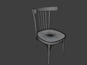 old wood chair Modèle 3D
