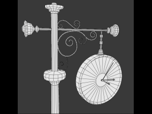 vintage street clock 3D Modell