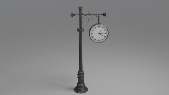 vintage street clock 3D Modell .c4d .max .obj .3ds .fbx .stl .blend