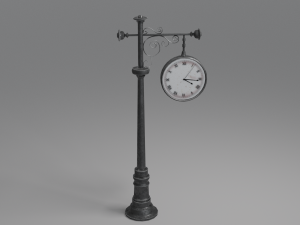 vintage street clock 3D Model