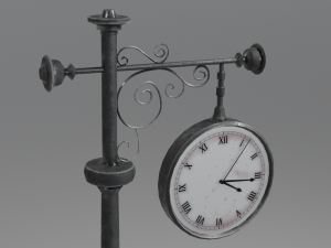 vintage street clock 3D Modell