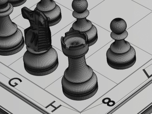 wooden chessboard classic 3Dモデル