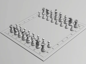 wooden chessboard classic 3D Model
