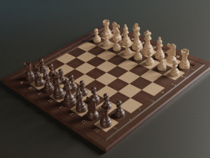 wooden chessboard classic Modelo 3D