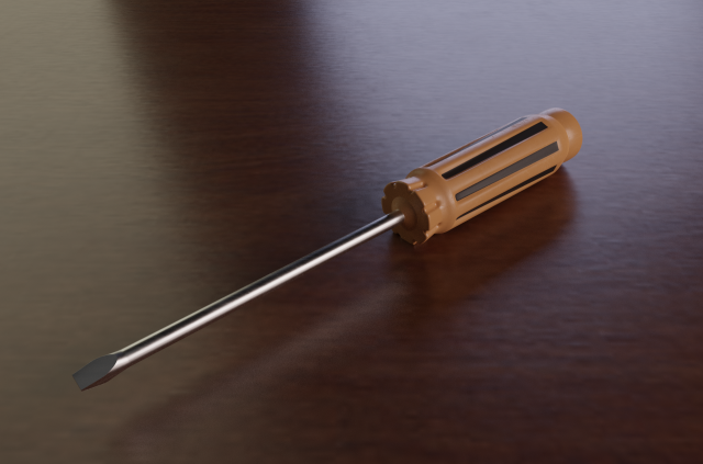 simple fat-blade screwdriver Modello 3D .c4d .max .obj .3ds .fbx .stl .blend 