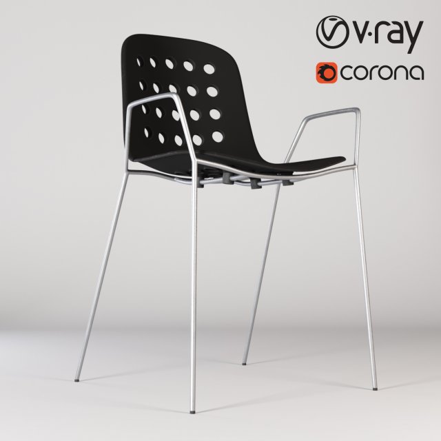 holi open shell armrest base chair Model 3D .c4d .max .obj .3ds .fbx .stl .blend