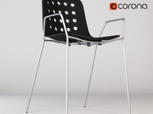 holi open shell armrest base chair Modelo 3D