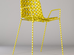holi open shell armrest base chair Model 3D