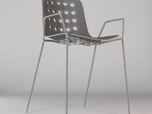 holi open shell armrest base chair Model 3D