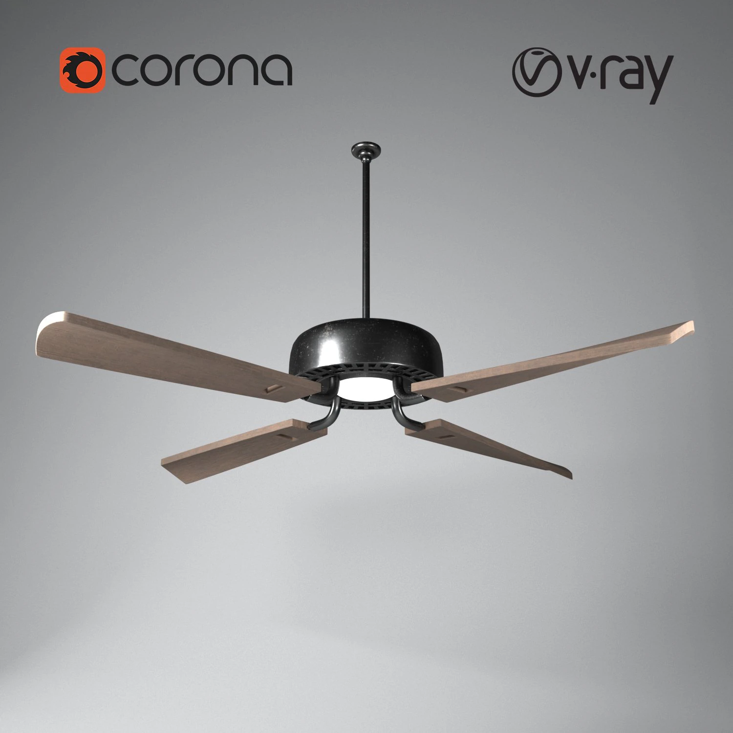 ceiling light fan 3D Model .c4d .max .obj .3ds .fbx .stl .blend 