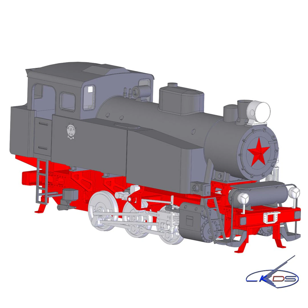 locomotive 9p 3D Model .c4d .max .obj .3ds .fbx .stl .blend 