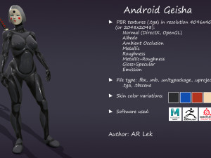 android geisha 3Dモデル