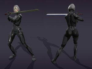 android geisha 3Dモデル