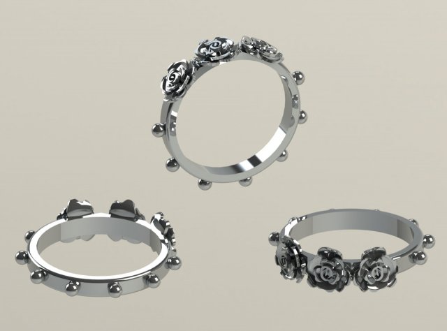 anillo rosario rosa mstica 3D मॉडल .c4d .max .obj .3ds .fbx .stl .blend 