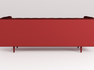 mid century danish modern tufted milo baughman style walnut encased sofa 3Dモデル