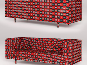 mid century danish modern tufted milo baughman style walnut encased sofa 3Dモデル