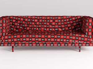 mid century danish modern tufted milo baughman style walnut encased sofa 3Dモデル