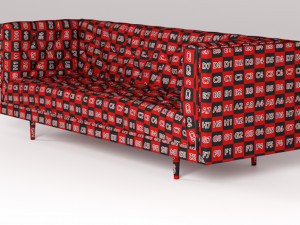 mid century danish modern tufted milo baughman style walnut encased sofa 3Dモデル
