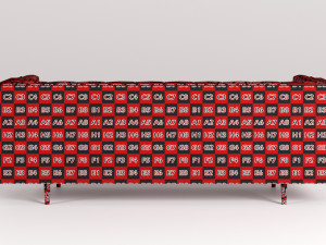 mid century danish modern tufted milo baughman style walnut encased sofa 3Dモデル