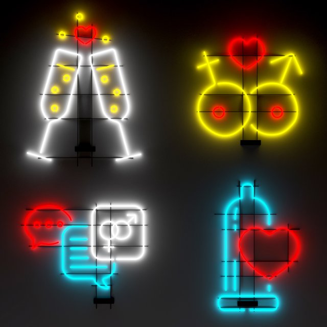 neon 6 Modelo 3D .c4d .max .obj .3ds .fbx .stl .blend 
