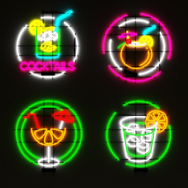neon 7 3D Model .c4d .max .obj .3ds .fbx .stl .blend 