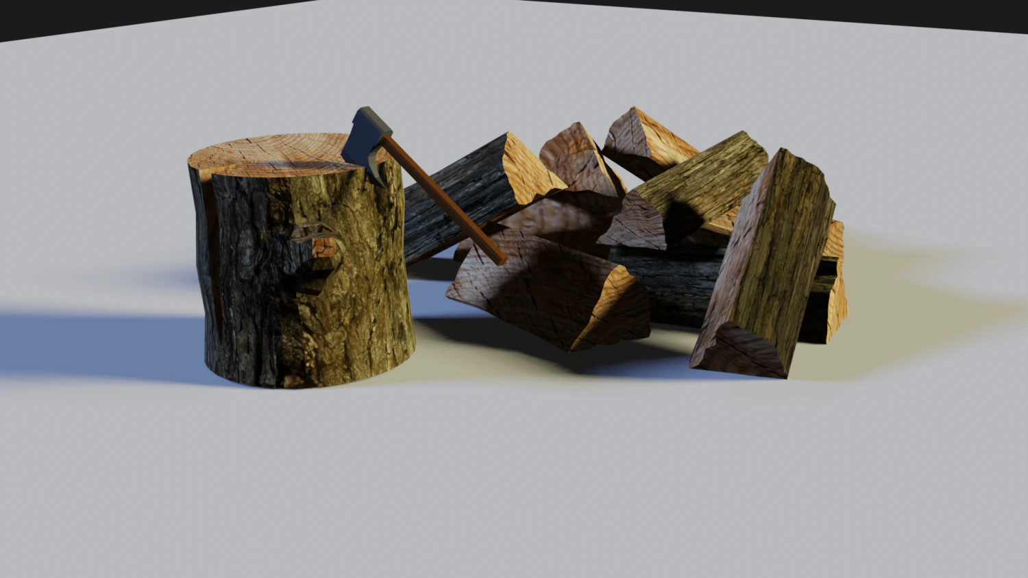 firewood 3D Model .c4d .max .obj .3ds .fbx .stl .blend