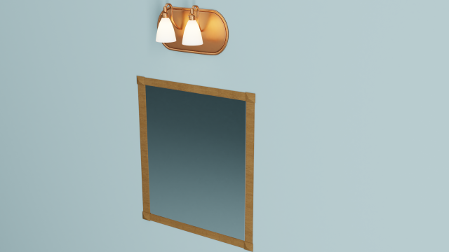 bathroom mirror and a spotlight Modèle 3D .c4d .max .obj .3ds .fbx .stl .blend 